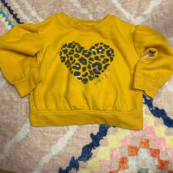Jumping Beans Mustard Heart Print Kids Sweatshirt - Picture 1 of 3